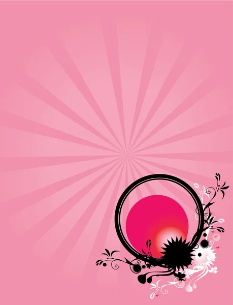 Abstract floral circle pink background 1 — Stock Vector