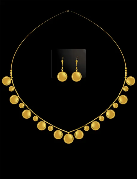 Zlatá mince náhrdelník set 1 — Stockový vektor