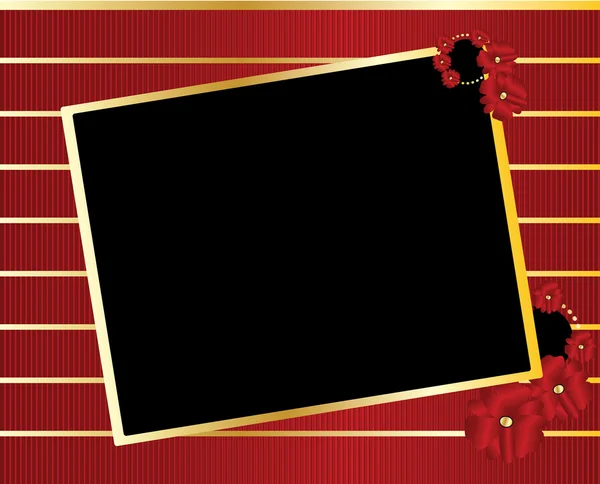 Oro rojo negro bastidor rectángulo inclinado ba — Archivo Imágenes Vectoriales