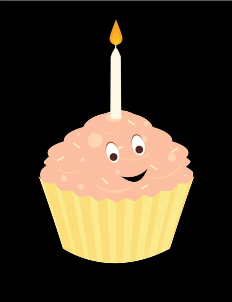 Feliz cumpleaños cupcake 2 — Vector de stock