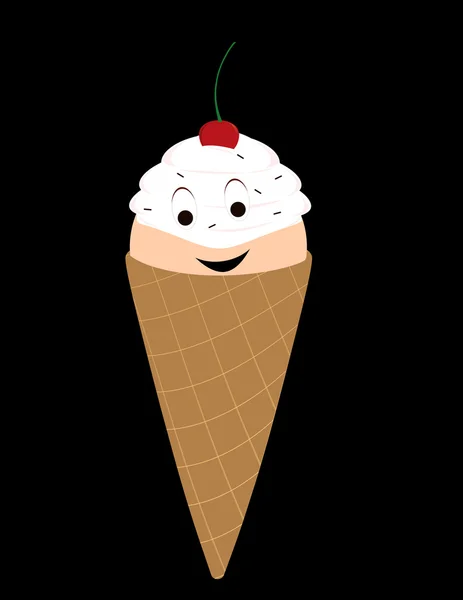 Happy ice cream cone 1 — Stock Vector
