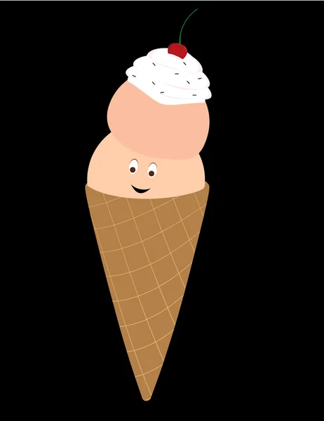 Ευτυχής παγωτό χωνάκι 2 — Διανυσματικό Αρχείο
