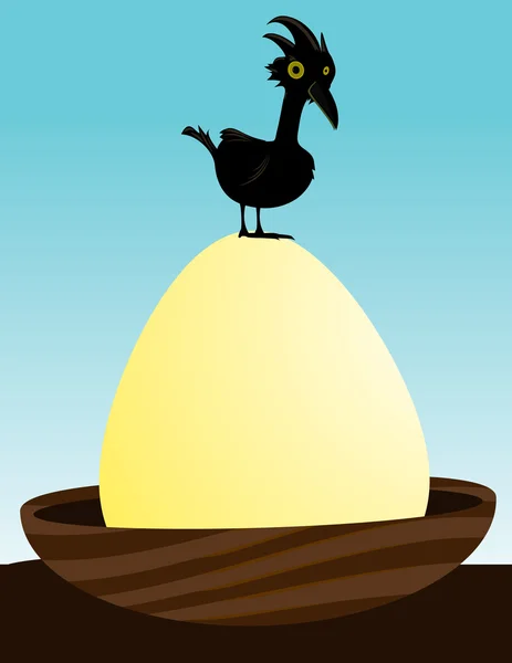 Птица на большом яйце — стоковый вектор