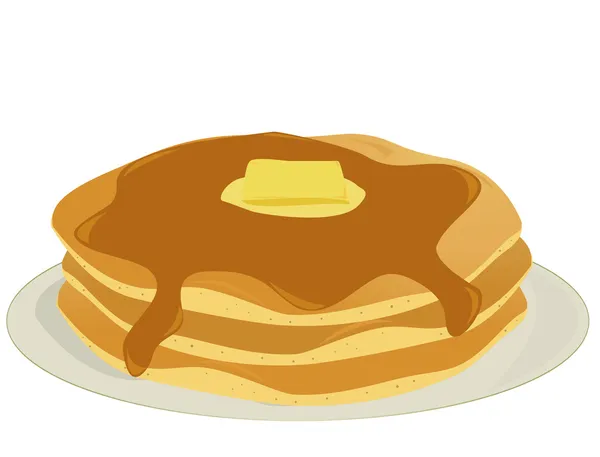 Plate of pancakes — Stock Vector
