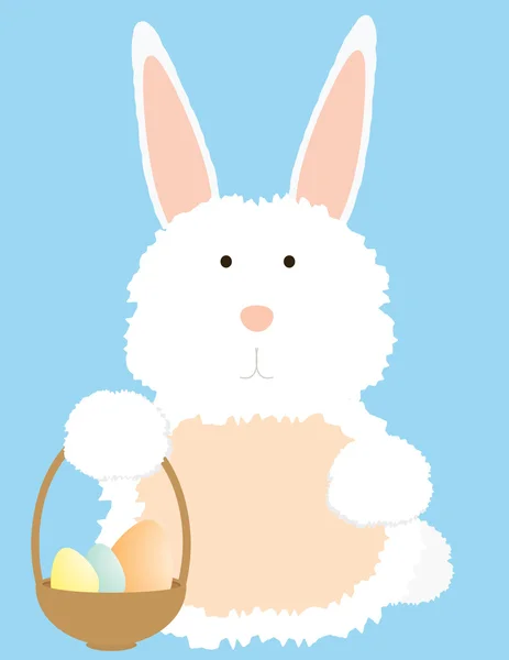 Bunny with basket — Stock Vector