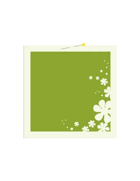 Cadre fleur carré avec broche — Image vectorielle