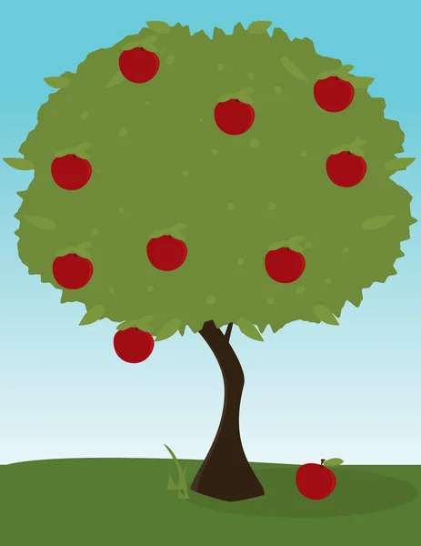 Apple tree image — Stock Vector