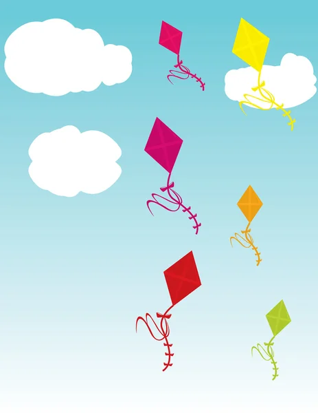 风筝在天空中 — 图库矢量图片