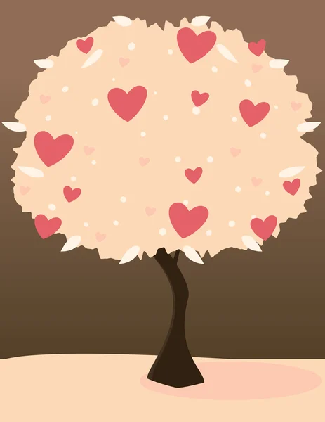Rosa hjärta träd 1 — Stock vektor