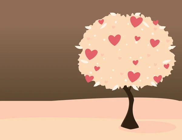 Ροζ καρδιά δέντρο 2 — Διανυσματικό Αρχείο