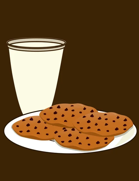 Cookie-k és tej 2 — Stock Vector