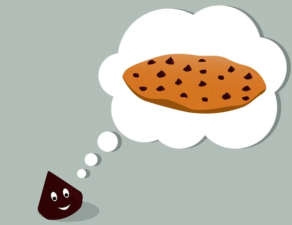 Chip de chocolate pensando en galletas — Archivo Imágenes Vectoriales