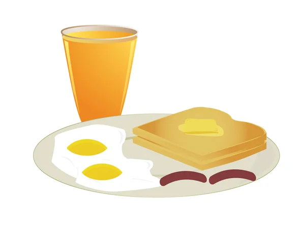 Portakal suyu ile Kahvaltı — Stok Vektör