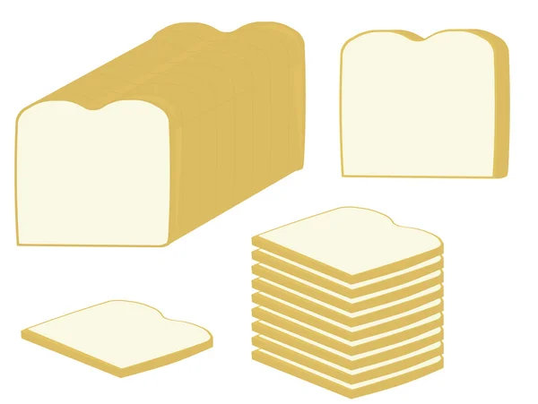 Ekmek dilimleri ve somun — Stok Vektör