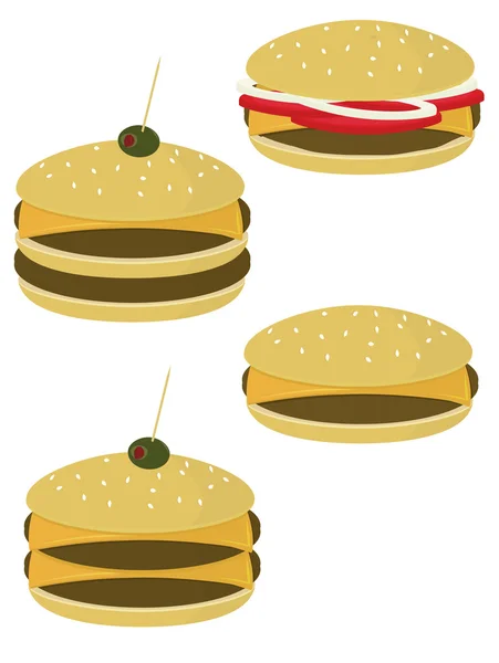 Hamburgers geïsoleerd — Stockvector