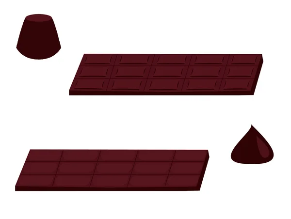 Chocolade geïsoleerd — Stockvector