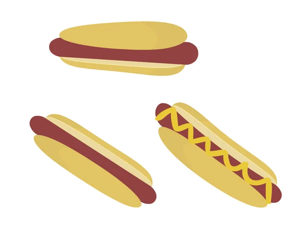 Hotdogs geïsoleerd — Stockvector