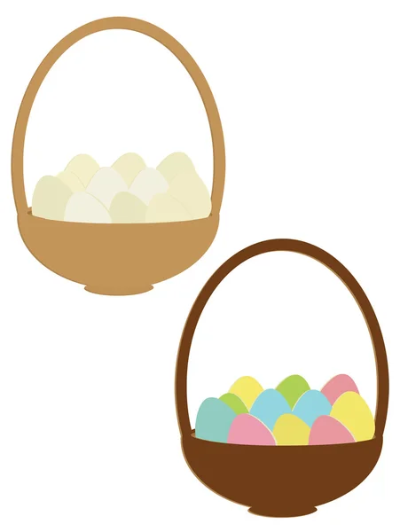 Huevos en una cesta — Vector de stock