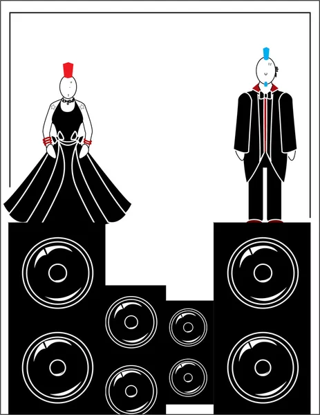 stock vector Punks with speakers 4