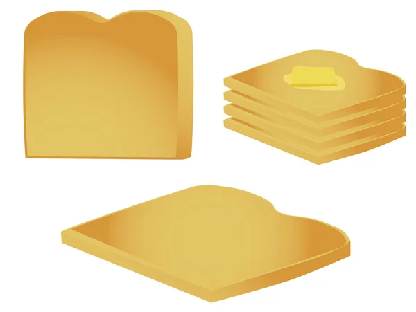 Toast pieces and stack — Stockvector