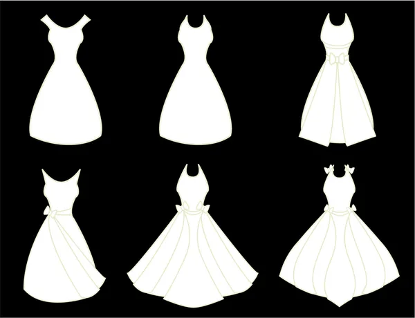 White dresses — Stock Vector