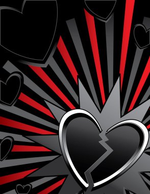 Broken heart ray background clipart