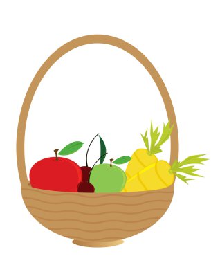 Fruit filled basket clipart