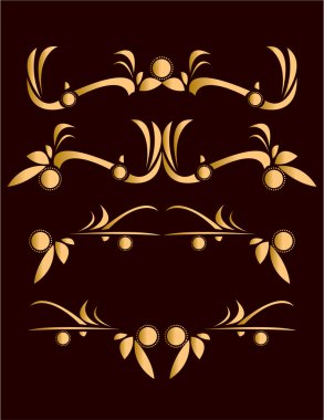 Gold abstract design elements clipart