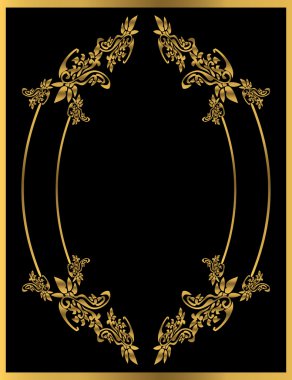 Gold floral frame 1 clipart