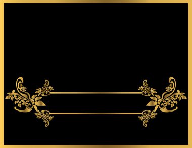 Gold floral frame 5 clipart