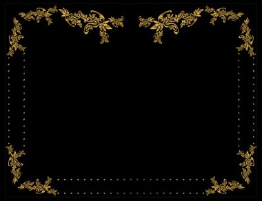 Gold floral frame 4 clipart