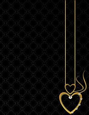 Gold heart patterned background 2 clipart