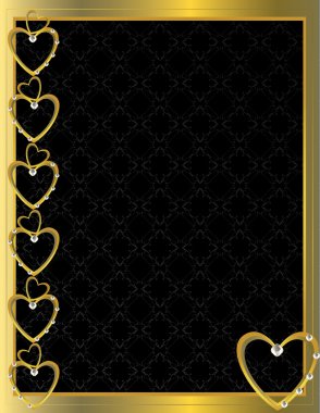 Gold heart patterned background 4 clipart