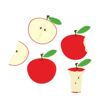 Red apples isolated clipart