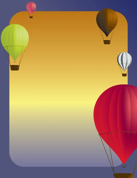 Hete lucht ballon scène 4 — Stockvector