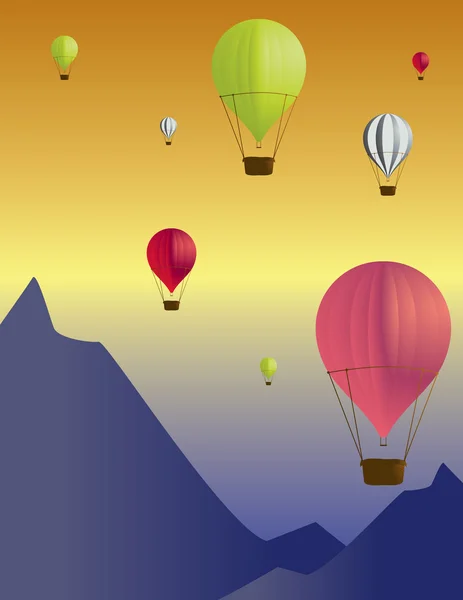 Hot air balloon scene 1 — Stock Vector