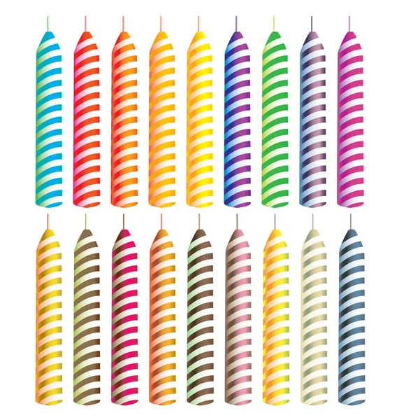 Striped candles — Stock Vector