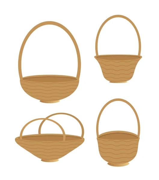 Baskets isolated — Stock Vector