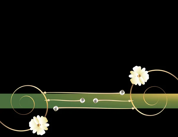 Citra hijau hitam spiral emas 2 - Stok Vektor
