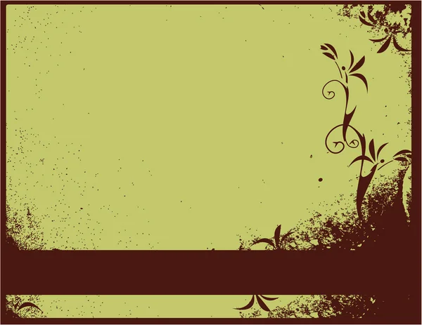 棕色 grunge 花卉背景 1 — 图库矢量图片