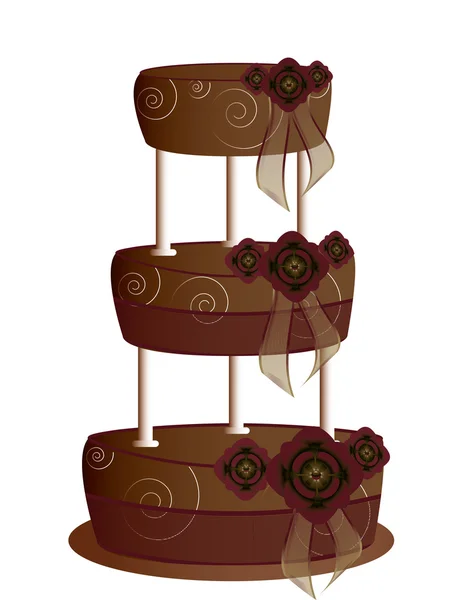 分離されたチョコレート層ケーキ — ストックベクタ