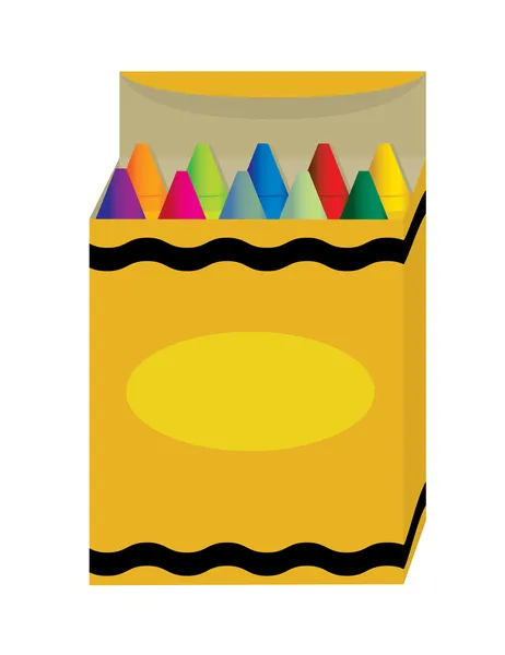 Caja de crayones — Vector de stock