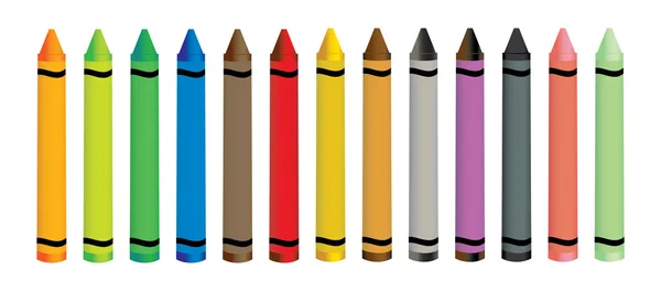 Colorful crayons — Stock Vector