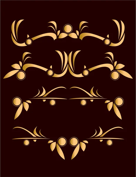 Gold abstract design elements — Stock Vector