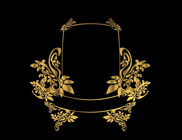 Золотая цветочная рама 3 — стоковый вектор