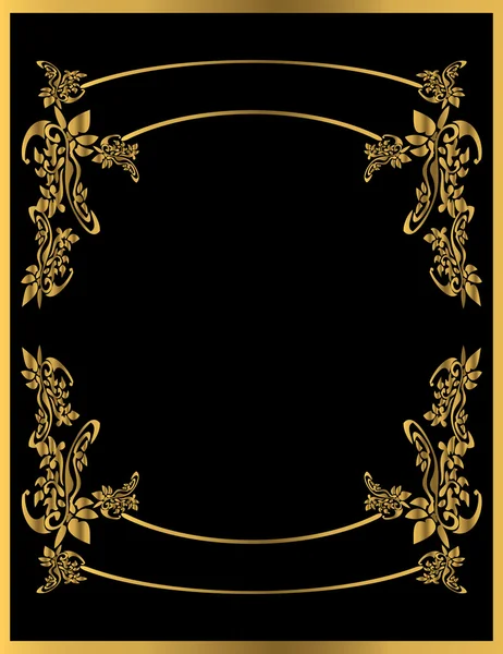 Gold floral frame 2 — Stock Vector