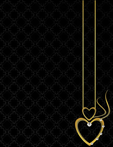 Guldhjärta mönstrad bakgrund 2 — Stock vektor
