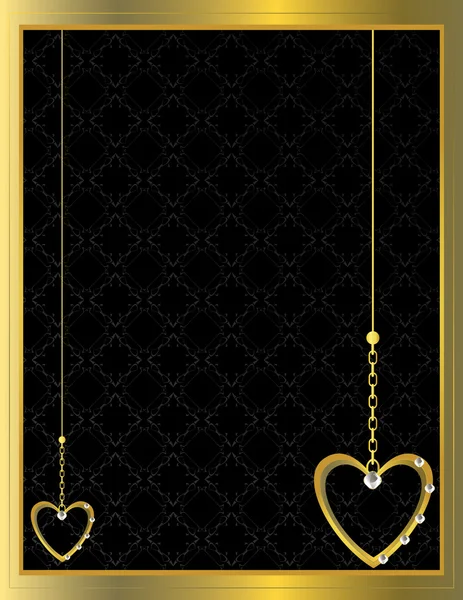 Guldhjärta mönstrad bakgrund 3 — Stock vektor