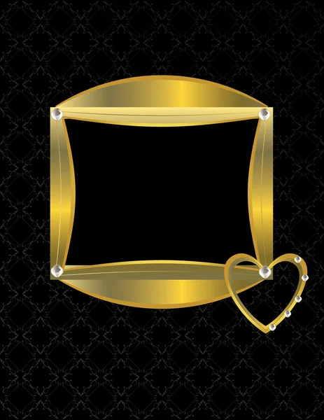 Coeur d'or fond à motifs 8 — Image vectorielle
