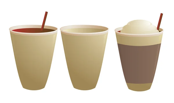 Tazas de café desechables — Vector de stock
